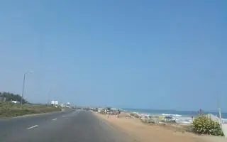 View of coast Accra Ghana near Tema