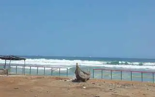 View of coast Accra Ghana near Tema